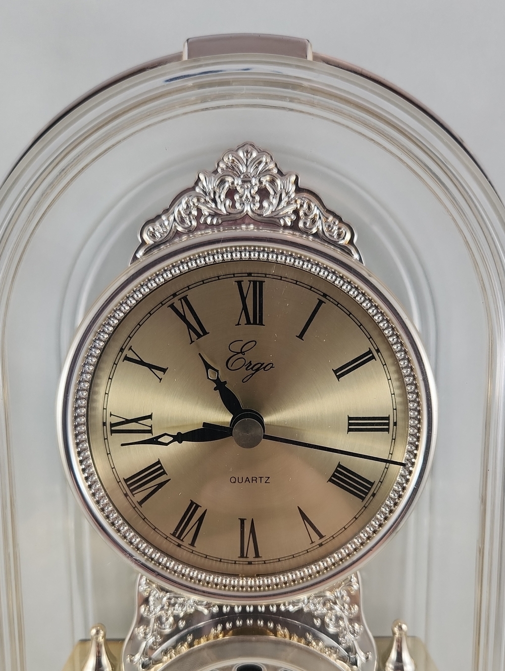 ERGO Quartz Anniversary Clock Carousel Horses Acrylic Dome Clock VTG 80s Works - Picture 5 of 14